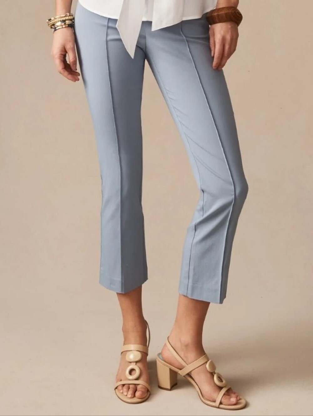 J. McLaughlin Ivy Pants Women’s Light Blue Pull On Trousers Front Seam Size 14